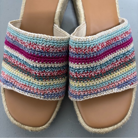 The Sak Colorful Multicolor Knit Slip On Slide Sandals Wedges Women's 11 - Picture 4 of 11